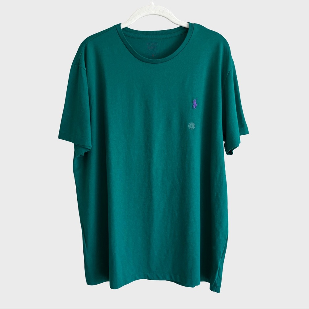 NWT Polo Ralph Lauren Men’s Classics Crewneck T-Shirt Cotton Green Purple Pony L